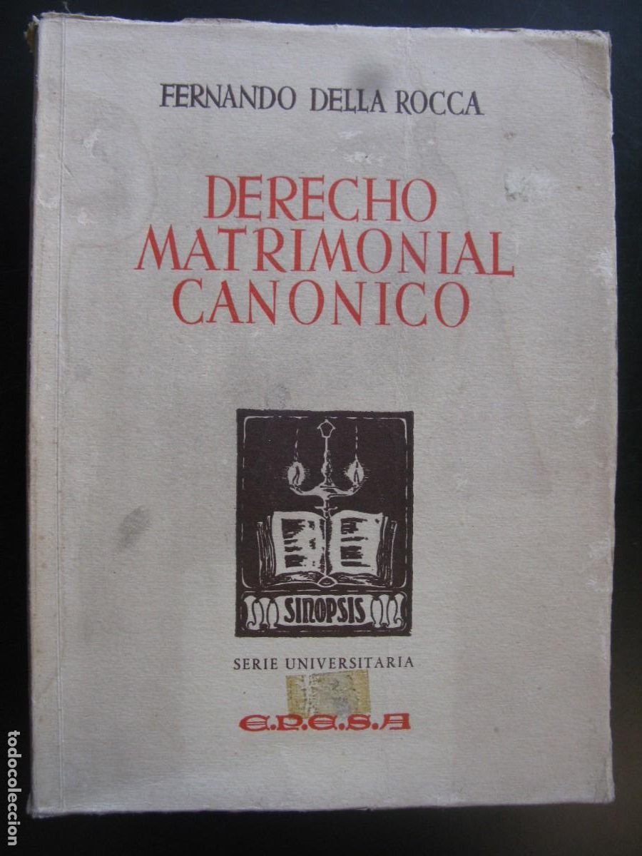 Libros de segunda mano: Derecho Matrimonial Canonico - Fernando Della Rocca
