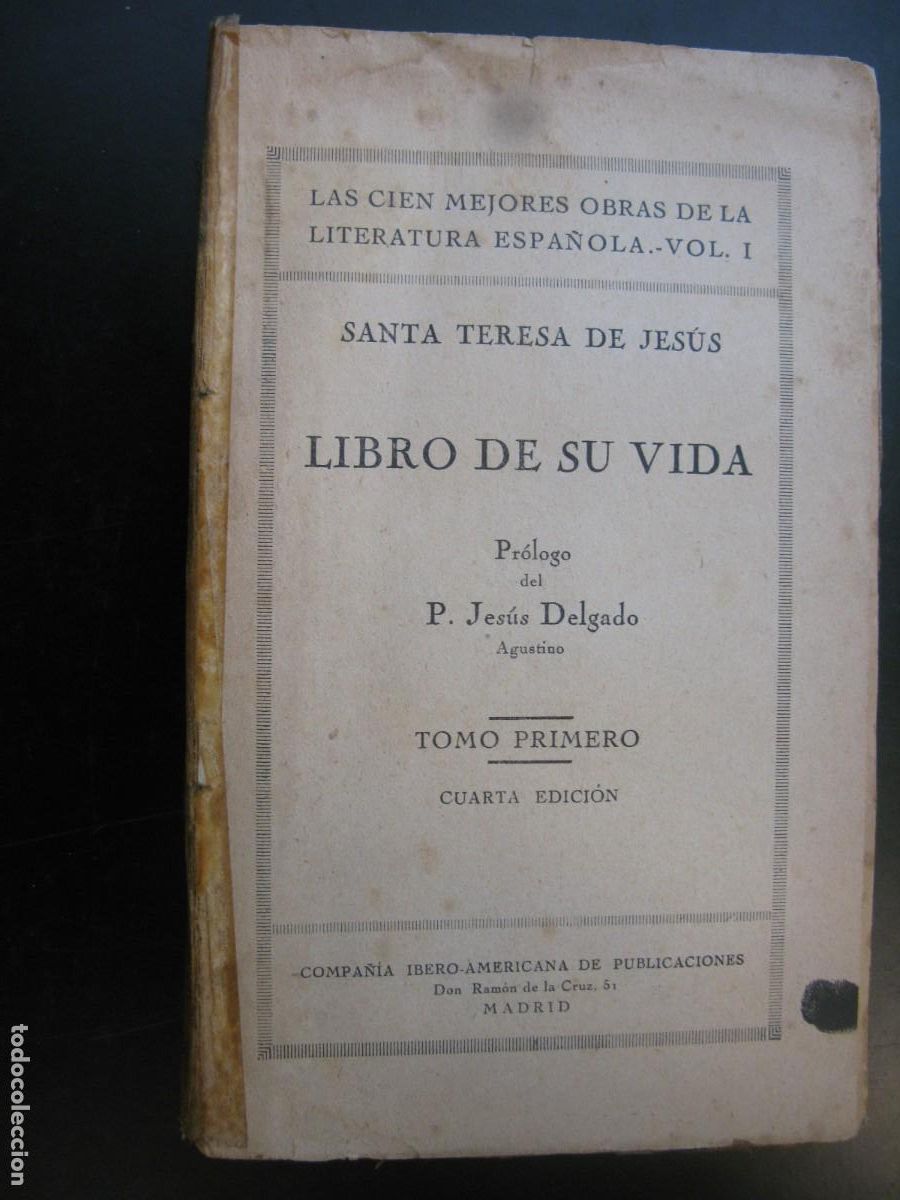 Livres d'occasion: LIBRO DE SU VIDA SANTA TERESA DE JESUSS TOMO PRIMERO