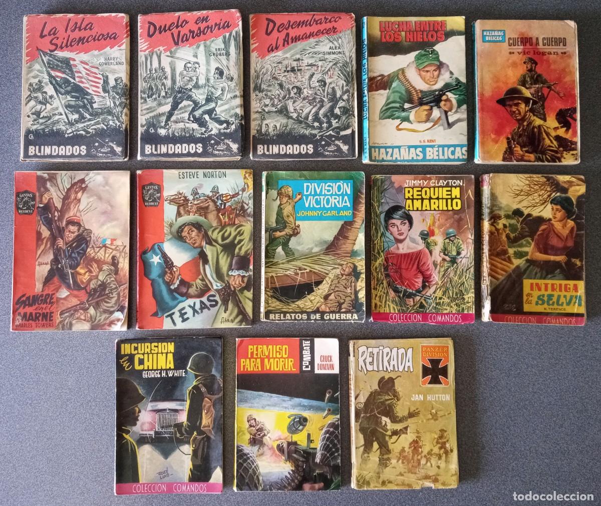 Libros de segunda mano: Lote 13 libros Segunda Guerra Mundial Blindados Haza&ntilde;as B&eacute;licas Gestas Heroicas Colecci&oacute;n Comandos