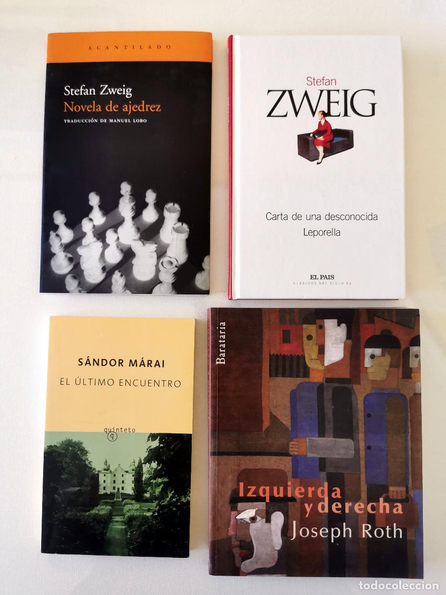 Libros de segunda mano: Novela de Ajedrez Stefan Zweig. Izquierda y derecha Joseph Roth. El &uacute;ltimo encuentro. Sandor Marai