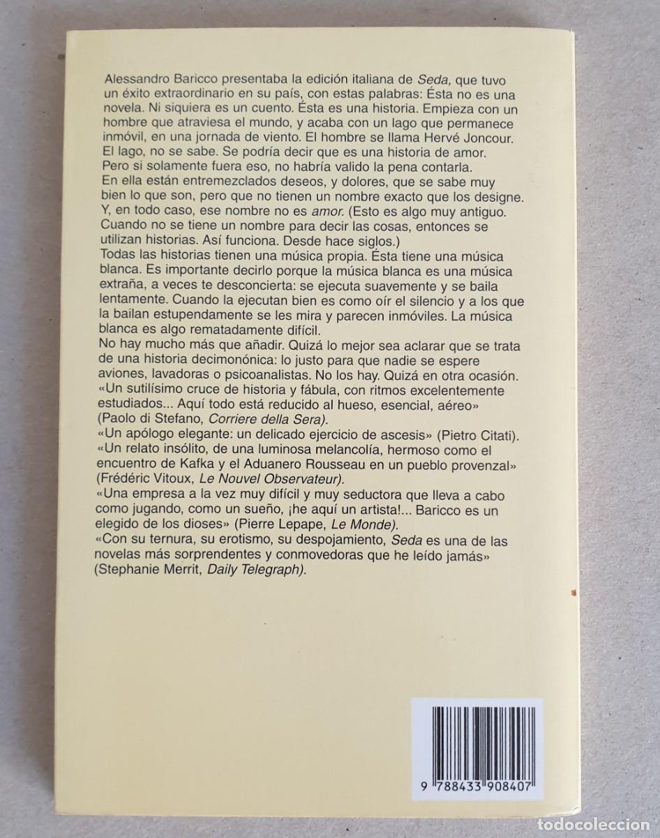 Libros de segunda mano: Seda. Alessandr Baricco. Anagrama. - Foto 2