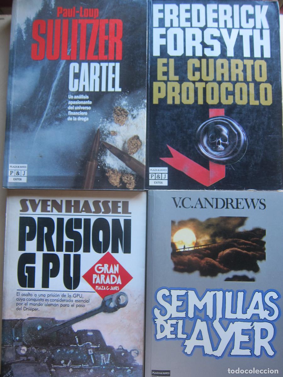Libros de segunda mano: PACK NOVELAS PLAZA - CARTEL, EL CUARTO PROTOCOLO, SEMILLAS DEL AYER, PRSION GPU (P&J) 4 UD. NOVELAS