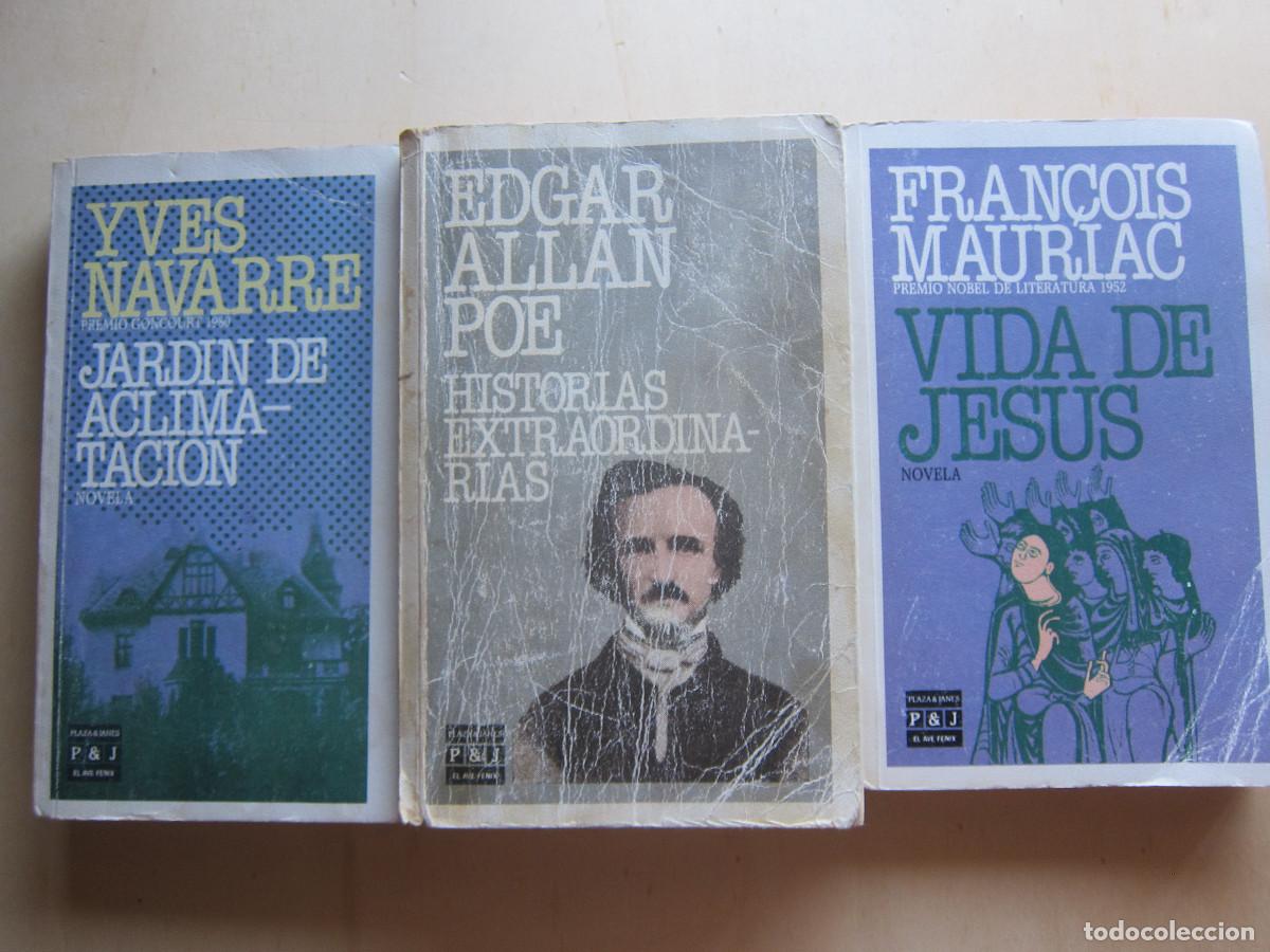 Libros de segunda mano: PACK BOLSILLO PLAZA - POE, MAURIAC, NAVARRE (P&J) 3 UD. NOVELAS