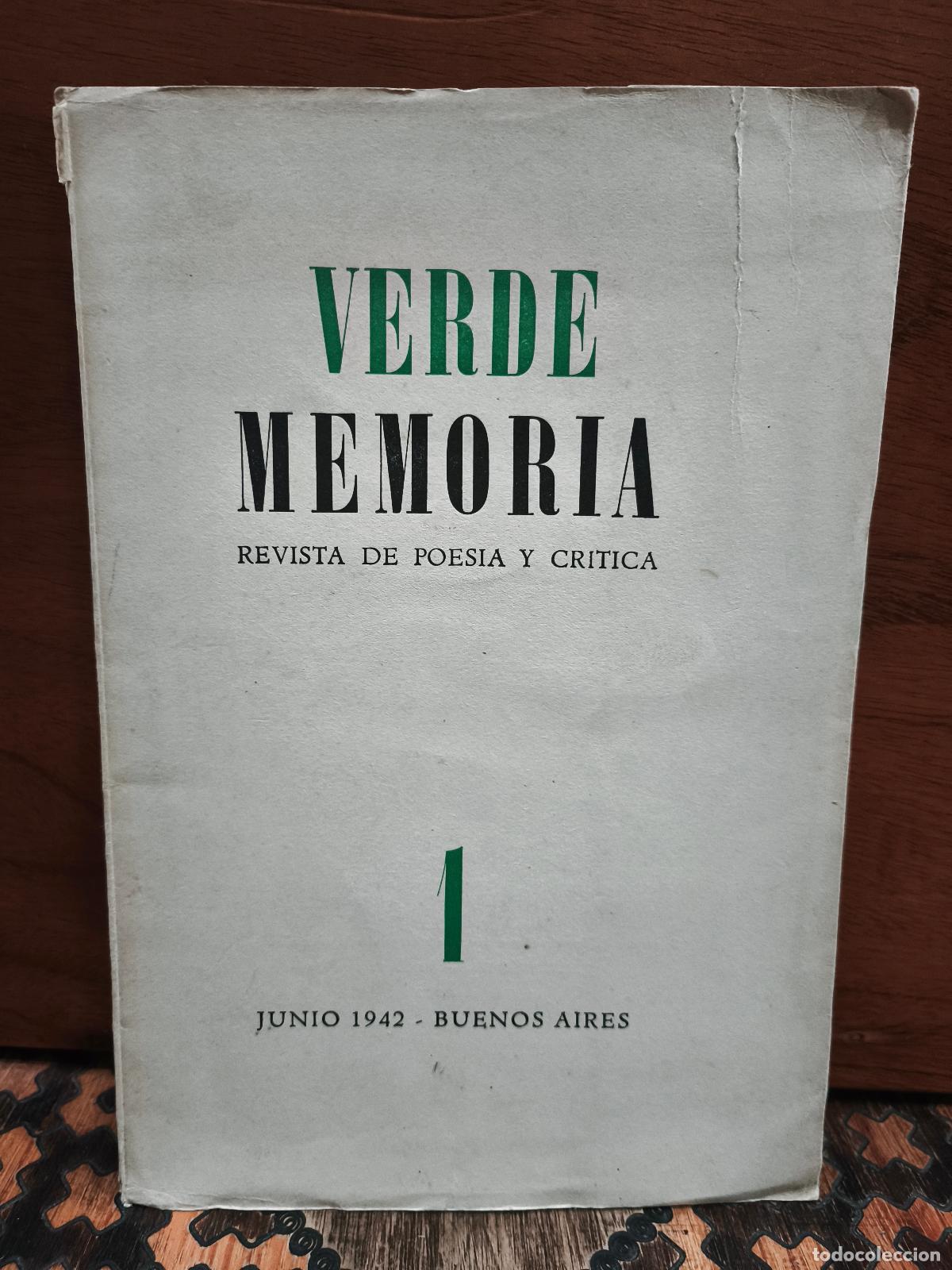 Libros de segunda mano: Verde Memoria N&ordm; 1 &ndash; Ana Mar&iacute;a Chouhy Aguirre y Juan Rodolfo Wilcock &ndash; 1942