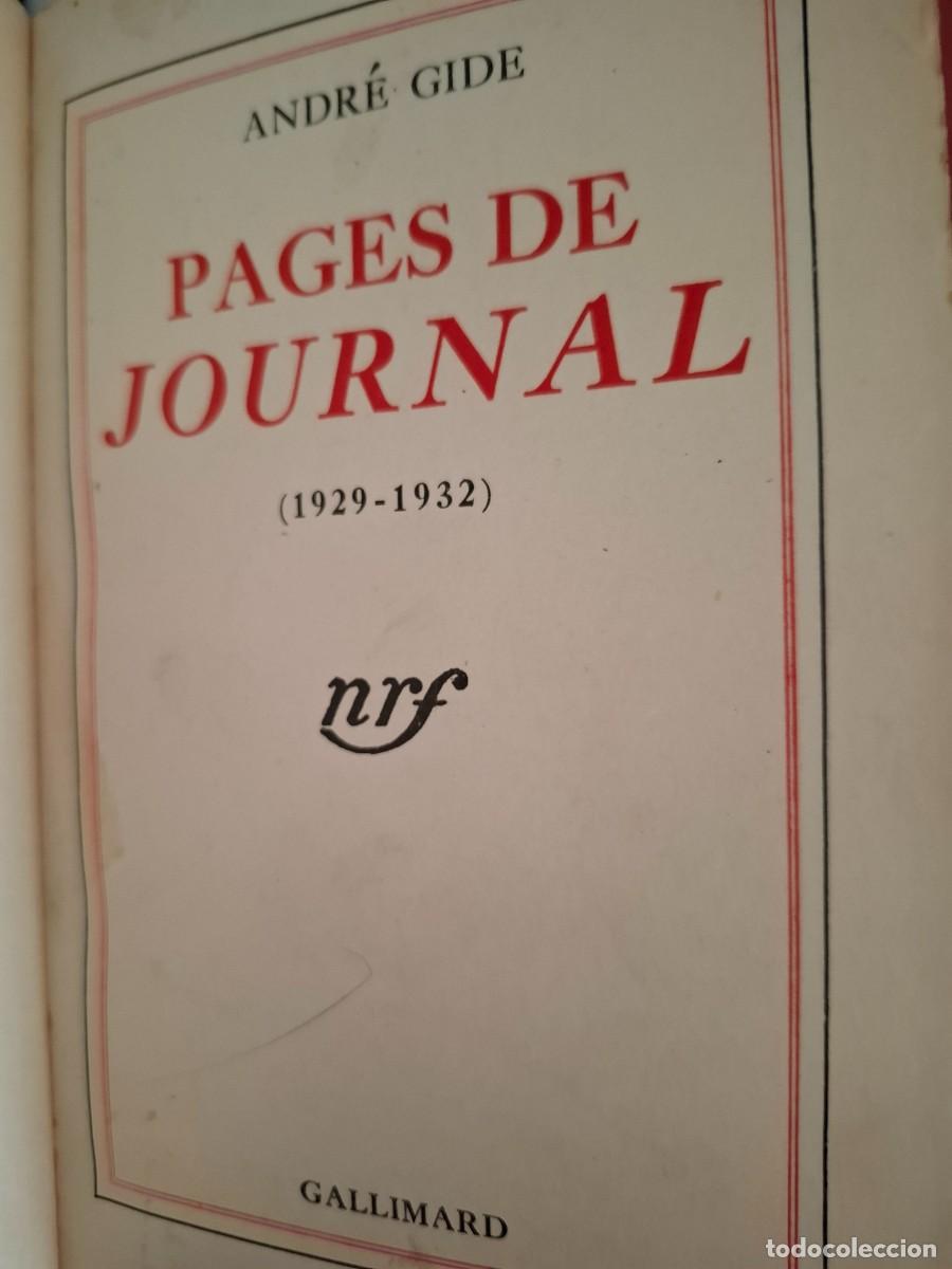 Libros de segunda mano: pages de journal 1929 1932 Andr&eacute; Gide - Foto 2