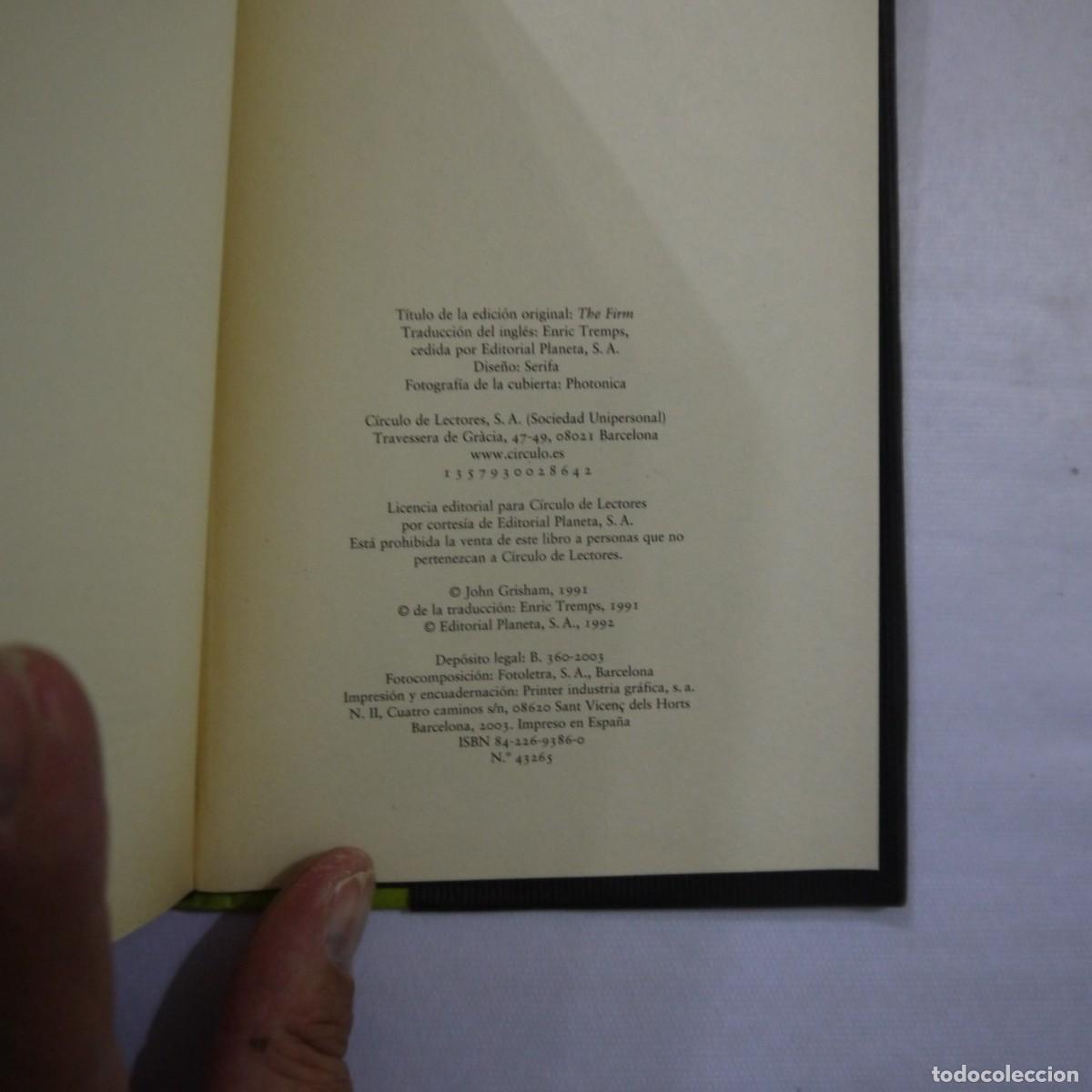 Libros de segunda mano: LA TAPADERA - JOHN GRISHAM - C&Iacute;RCULO DE LECTORES - 2003 - Foto 10