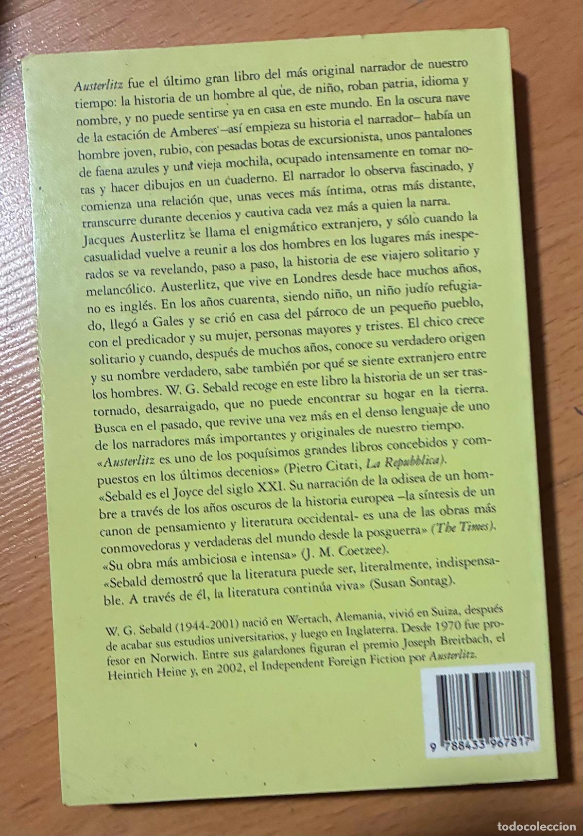 Libros de segunda mano: AUSTERLITZ, WG Sebald - Foto 2