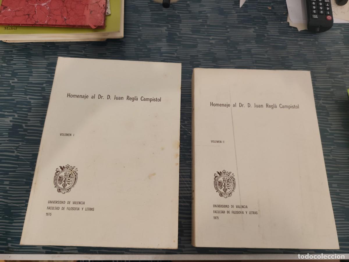 Libros de segunda mano: HOMENAJE AL DR D.JUAN REGLA CAMPISTOL,2 TOMOS, UNIVERSIDAD DE VALENCIA,1975,VER FOTOS.