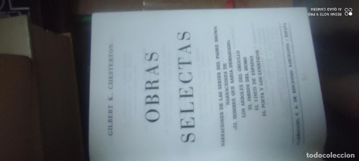 Libros de segunda mano: GILBERT K. CHESTERTON...&rdquo;&rdquo;OBRAS SELECTAS&rdquo;&rdquo;...EDICIONES CARROGGIO...1978...