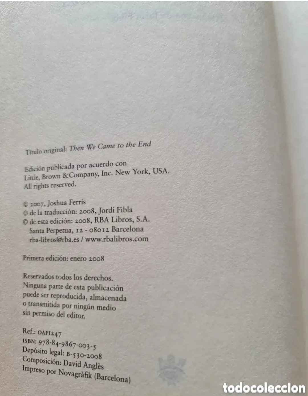 Libros de segunda mano: Libro Entonces llegamos al final. - Foto 3