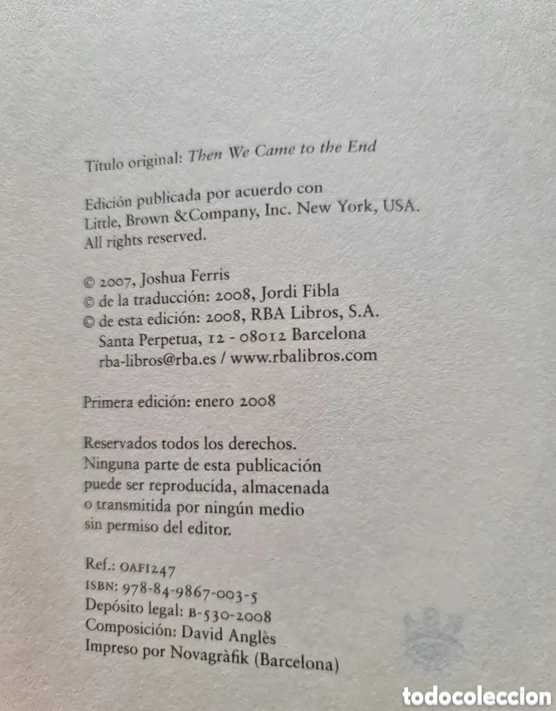 Libros de segunda mano: Libro Entonces llegamos al final. - Foto 4