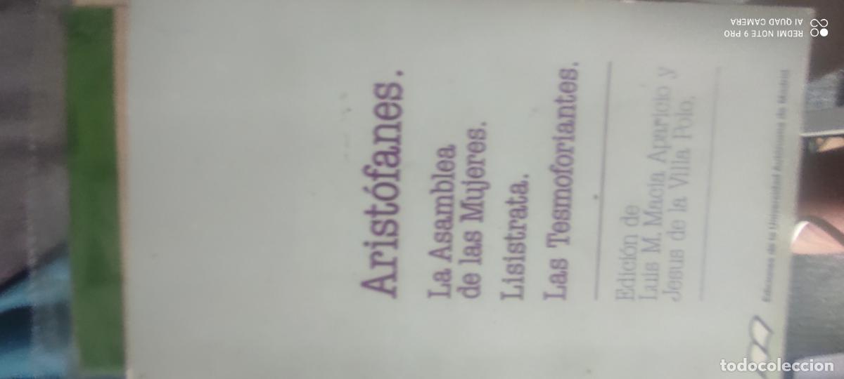 Libros de segunda mano: Tres comedias de Arist&oacute;fanes: La asamblea de mujeres; Lis&iacute;strata; Las Tesmoforiantes