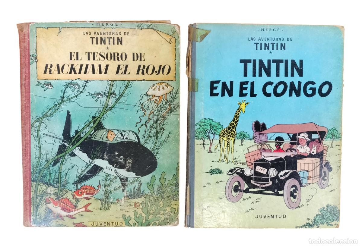Libros de segunda mano: LAS AVENTURAS DE TINTIN. EL TESORO DE RACKHAM Y TINTIN EN EL CONGO. ED. JUVENTUD. 1968.