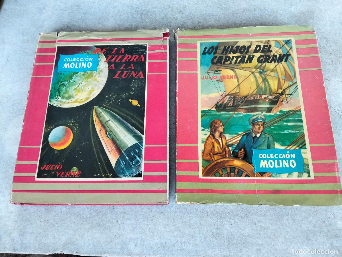 Livros em segunda m&atilde;o: Lote 2 libros de la tierra a la luna y los hijos del captan grant por Julio Verne editorial molino