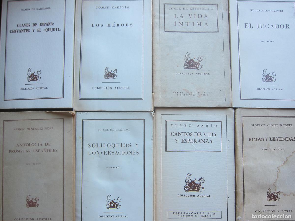Libros de segunda mano: PACK AUSTRAL - CARLYLE, GARCIASOL, KEYSERLING, DOSTOIEVSKI, UNAMUNO... (AUSTRAL) 8 UD. NOVELAS