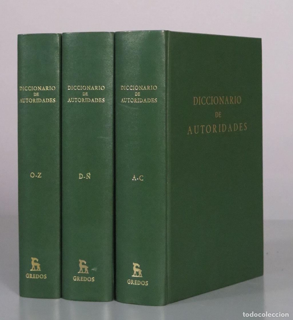 Libros de segunda mano: Diccionario de autoridades - Real Academia Espa&ntilde;ola - Editorial Gredos. 3 TOMOS