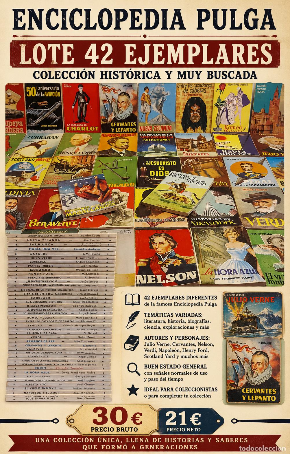 Libros de segunda mano: ENCICLOPEDIA PULGA | LOTE 42 EJEMPLARES DIFERENTES | COLECCI&Oacute;N HIST&Oacute;RICA