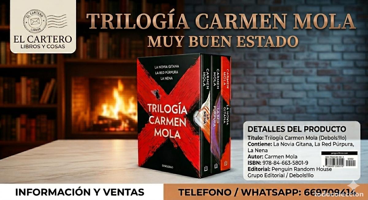 Libros de segunda mano: TRILOGIA CARMEN MOLA-LA NENA-LA NOVIA GITANA-LA RED PURPURA - CAJA