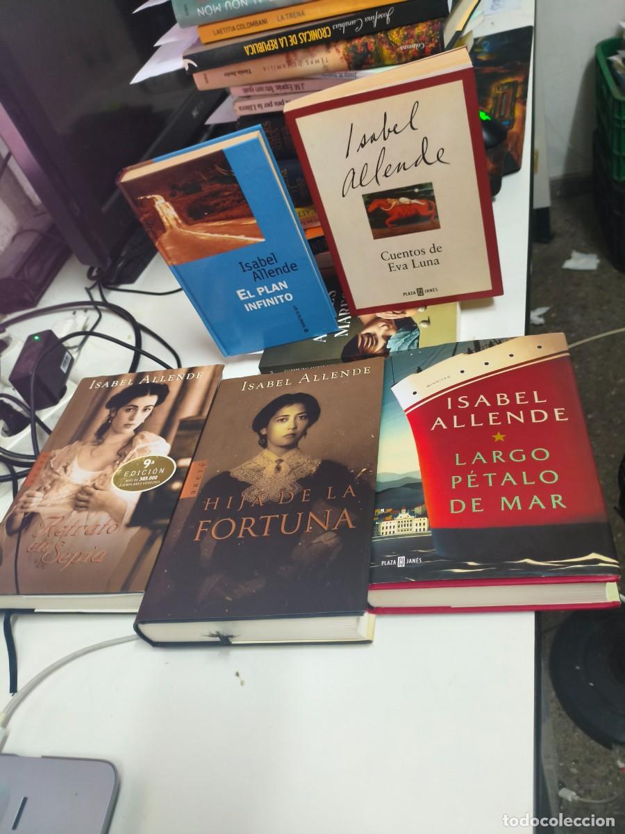 Libros de segunda mano: 5 LIBROS ISABEL ALLENDE. PLAN INFINITO, CUENTOS EVA LUNA, RETRATO SEPIA, HIJA FORTUNA Y LARGO PETALO