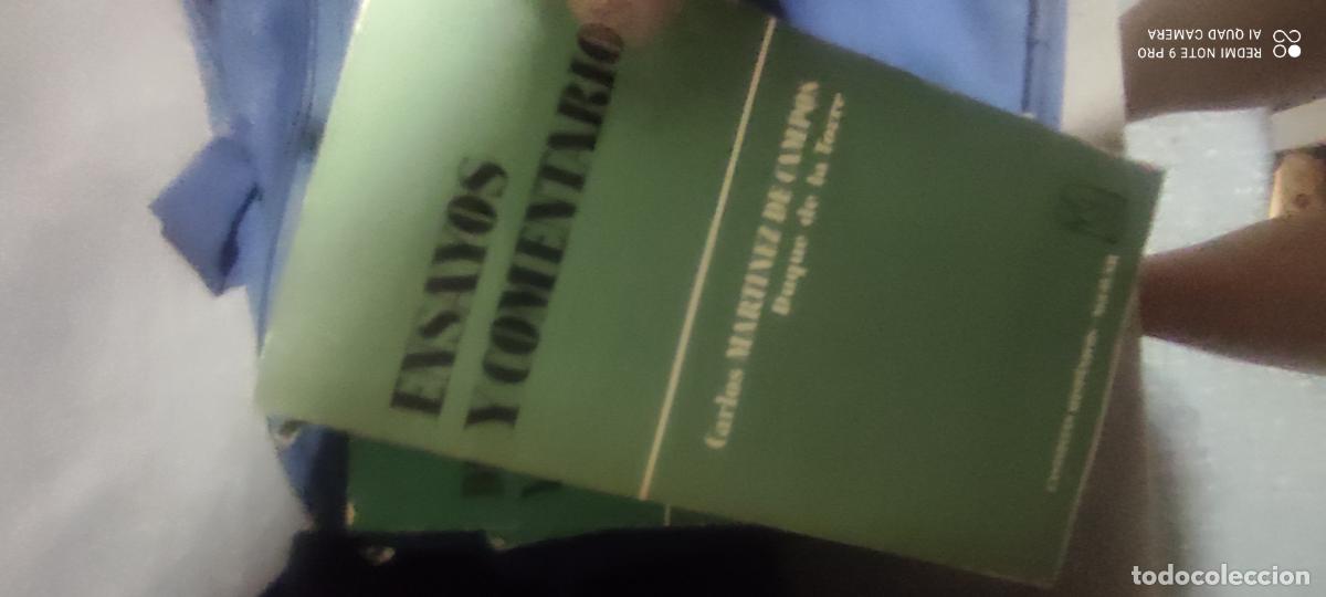 Libros de segunda mano: ENSAYOS Y COMENTARIOS. CARLOS MARTINEZ DE CAMPOS. AGUILAR.