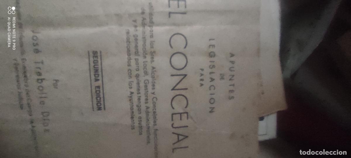 Libros de segunda mano: Apuntes de legislaci&oacute;n para el concejal J. Trebolle, 1960