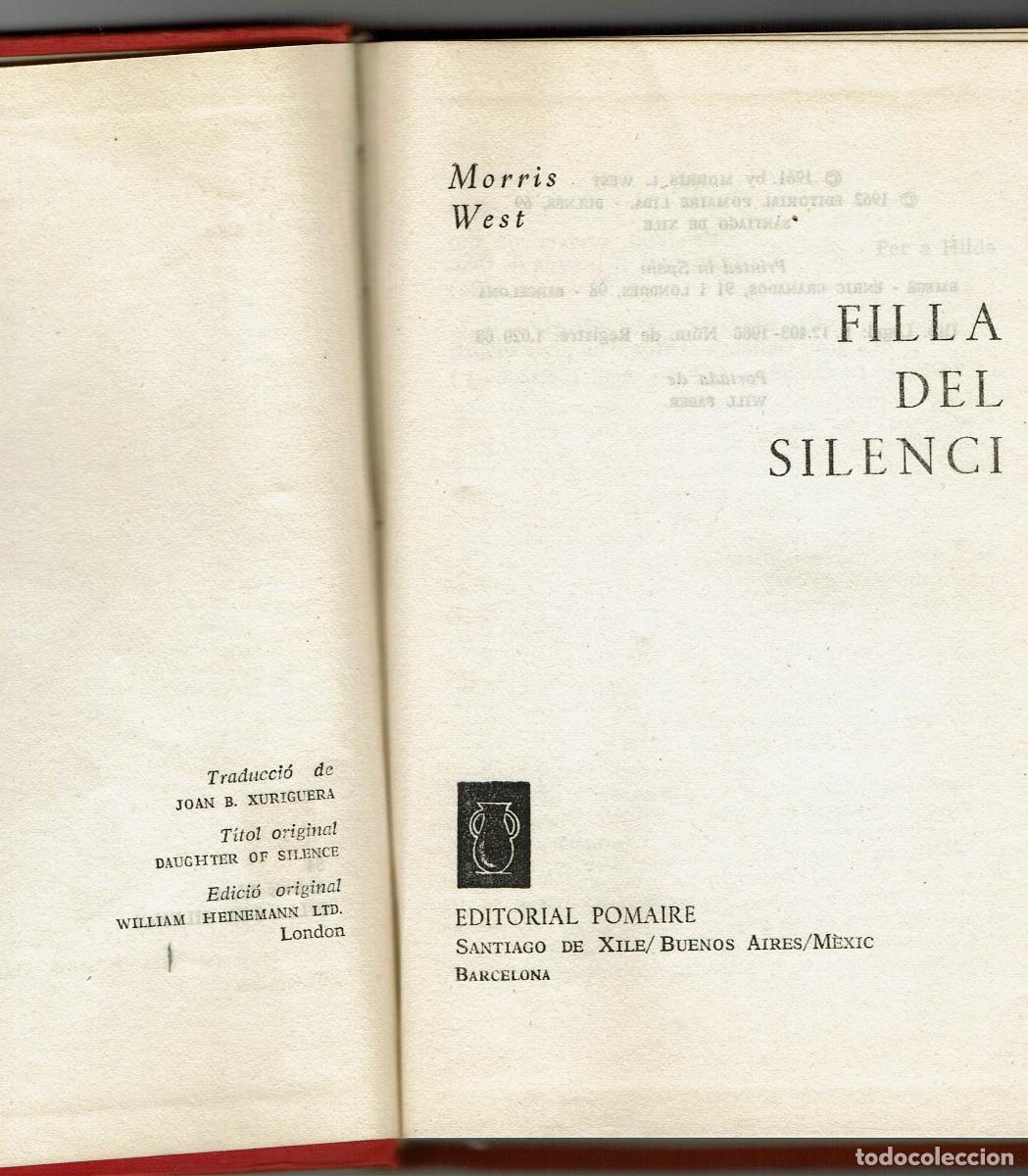Libros de segunda mano: Filla del silenci / Morris West / Editorial Pomaire / Traducci&oacute; Xurriguera