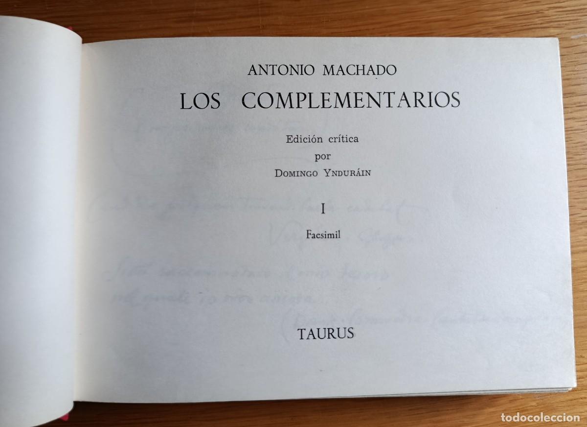 Livres d'occasion: Antonio Machado: Los complementarios. Tomo I (edici&oacute;n facs&iacute;mil)