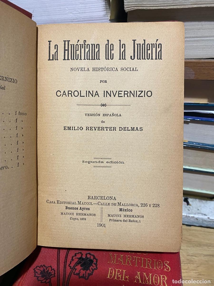 Libros de segunda mano: LA HUERFANA DE LA JUDERIA, CAROLINA INVERNIZIO, EDT. MAUCCI