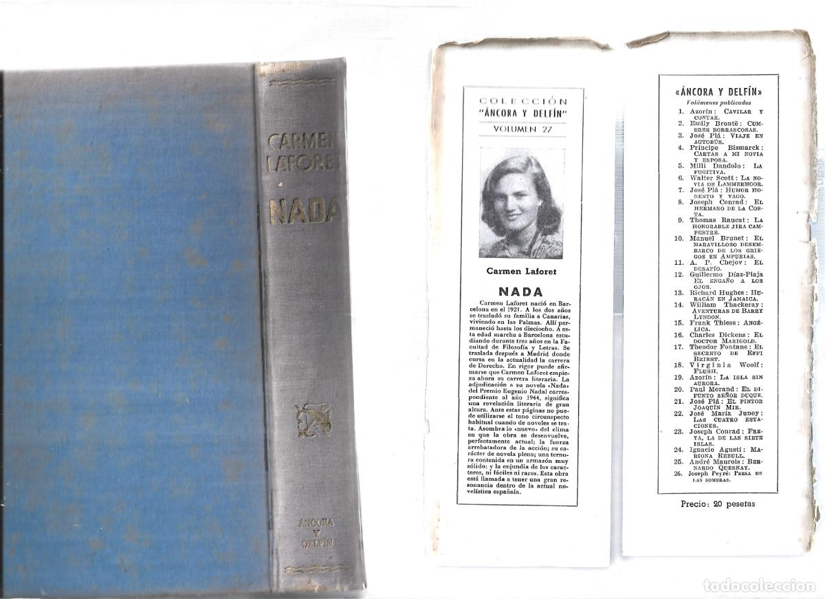 Libros de segunda mano: CARMEN LAFORET-NADA-PRIMERA EDICION MAYO DE 1945-SIN SOBRECUBIERTA