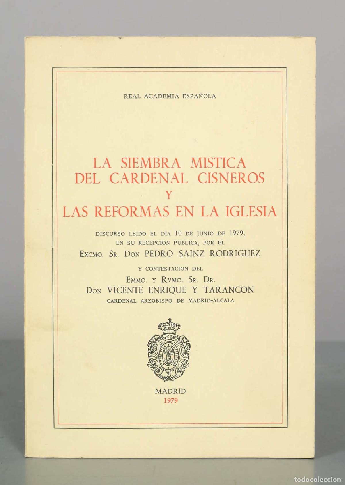 Libros de segunda mano: La siembra m&iacute;stica del Cardenal Cisneros y las reformas en la Iglesia - Pedro Sainz Rodr&iacute;guez - Fund