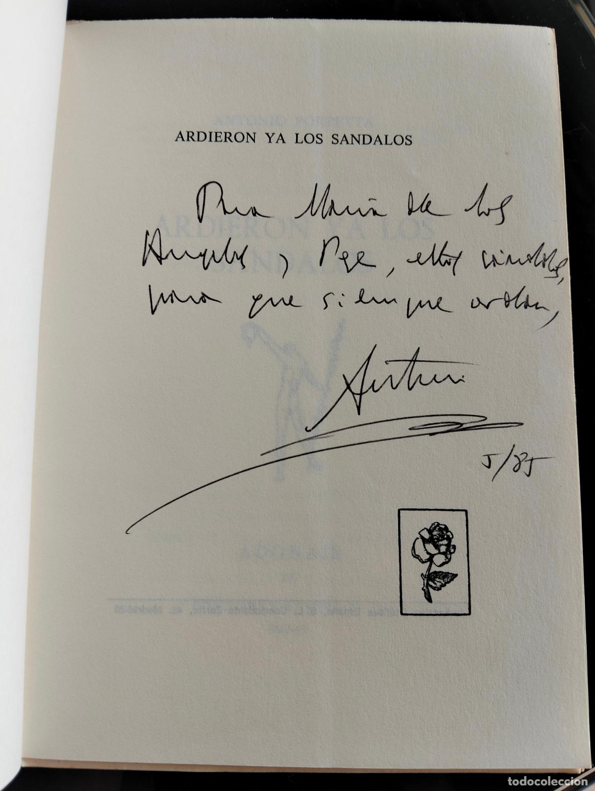 Libros de segunda mano: DEDICADO. Literatura. Ardieron ya los Sandalos, Antonio Porpetta, Adonais, 1982. L55