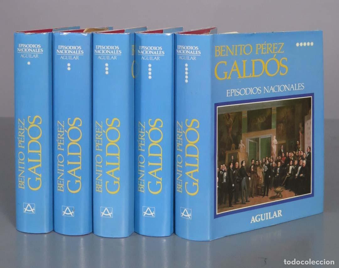Libros de segunda mano: Episodios Nacionales - Benito P&eacute;rez Gald&oacute;s - Editorial Aguilar. 5 TOMOS 1988