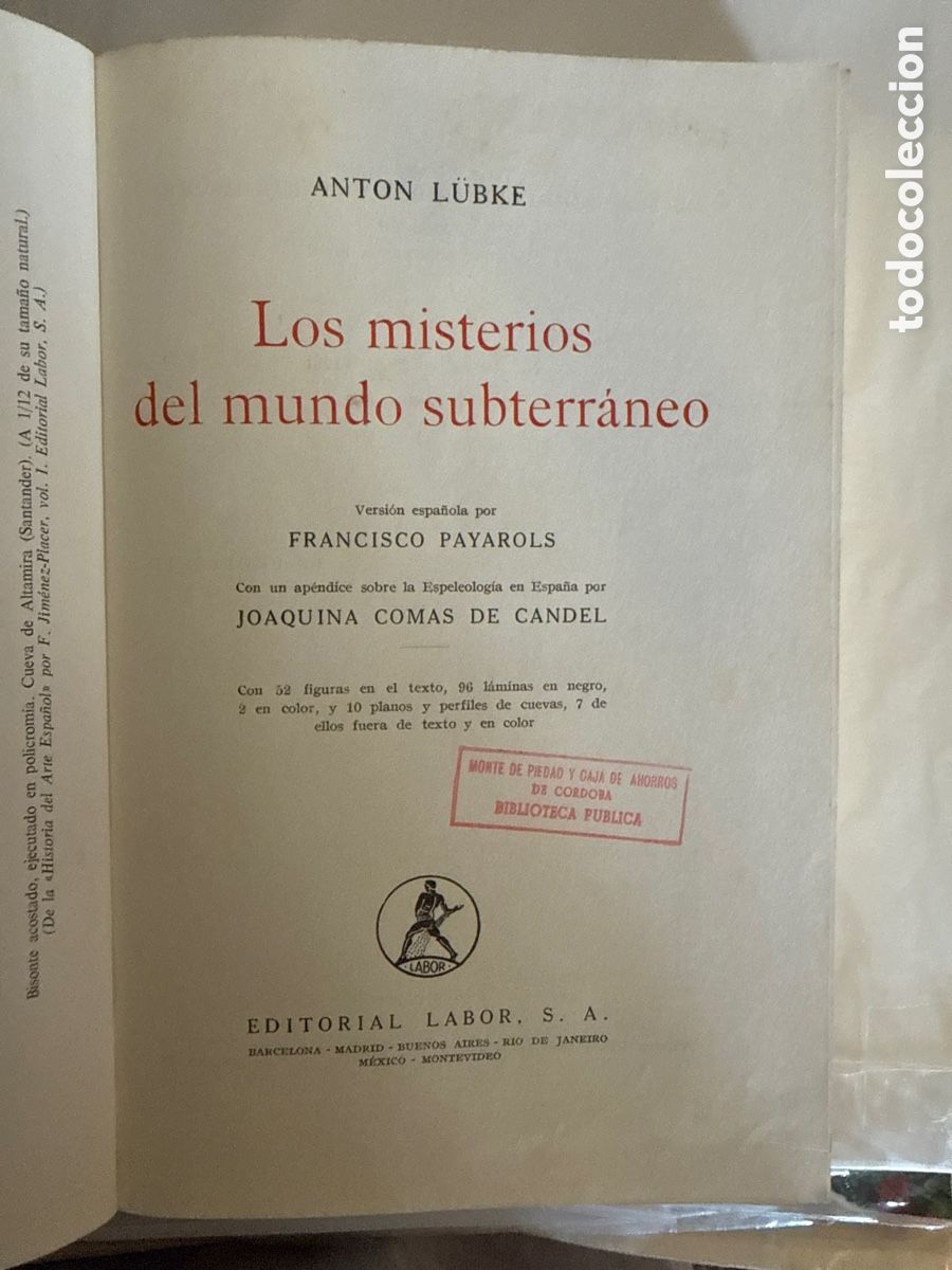 Gebrauchte B&uuml;cher: L&Uuml;BKE, Anton. Los misterios del mundo subterr&aacute;neo