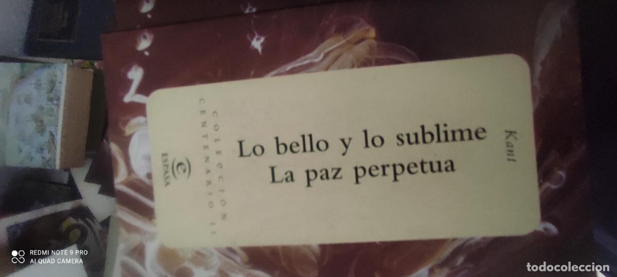 Libros de segunda mano: Kant. Lo bello y lo sublime/ La paz perpetua. Coleccion Centenario Espasa