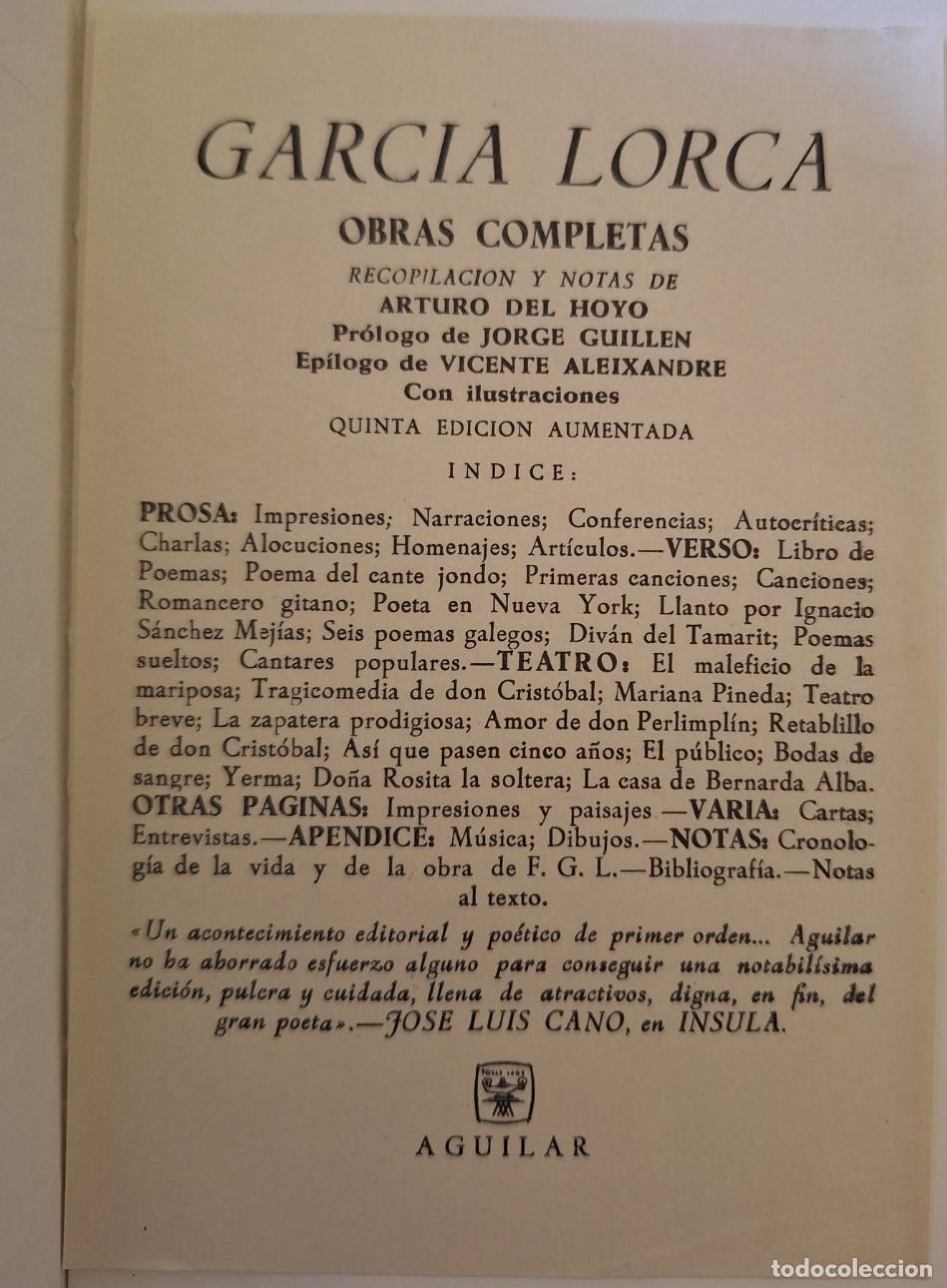 Libros de segunda mano: OBRAS COMPLETAS. RECOPILACION Y NOTAS DE ARTURO DEL HOYO. PROLOGO DE JORGE GUILLEN. EPILOGO VICENTE