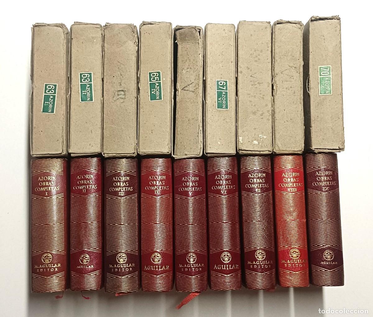 Libros de segunda mano: AZOR&Iacute;N OBRAS COMPLETAS 9 TOMOS AGUILAR COLECCI&Oacute;N JOYA PRIMERAS EDICIONES CON ESTUCHES