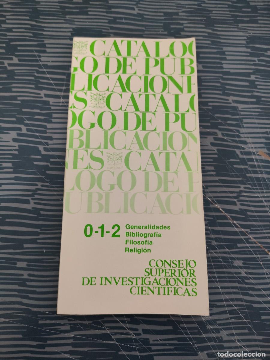 Libros de segunda mano: 0-1-2,GENERALIDADES, BIBLIOGRAF&Iacute;A, FILOSOF&Iacute;A, RELIGI&Oacute;N,C.S.I.C,107 P&Aacute;GINAS.