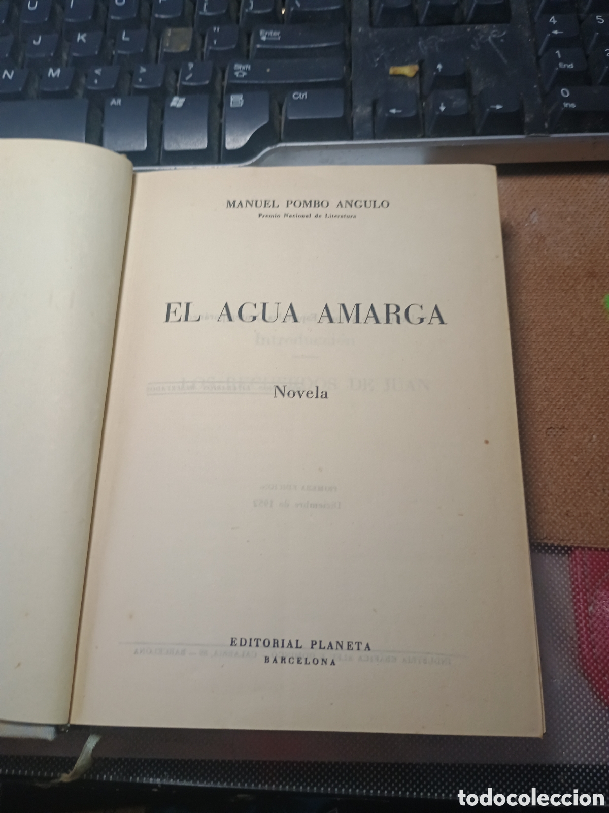 Libros de segunda mano: El agua amarga, novela.. Pombo Angulo, Manuel.