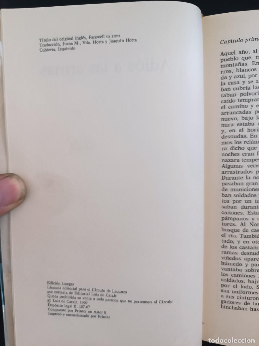 Libros de segunda mano: Adi&oacute;s a las armas Ernest Hemingway - Foto 2