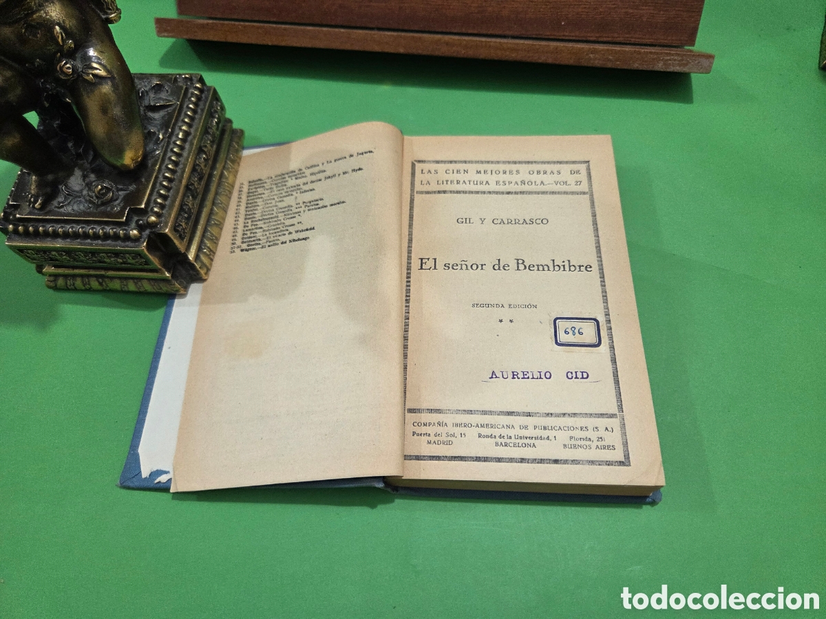 Libri di seconda mano: BIBLIOTECA POPULAR CERVANTES...&rdquo;&rdquo;EL SE&Ntilde;OR DE BEMBIBRE&rdquo;&rdquo;...TOMO II...GIL Y CARRASCO..........