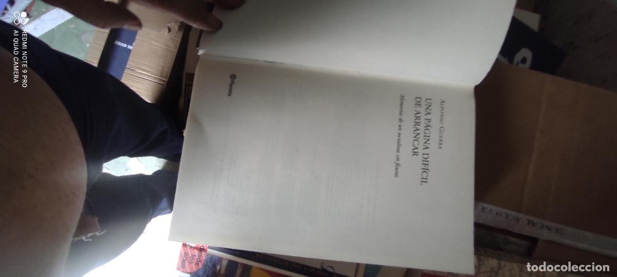 Livres d'occasion: Una p&aacute;gina dif&iacute;cil de arrancar. Alfonso Guerra l