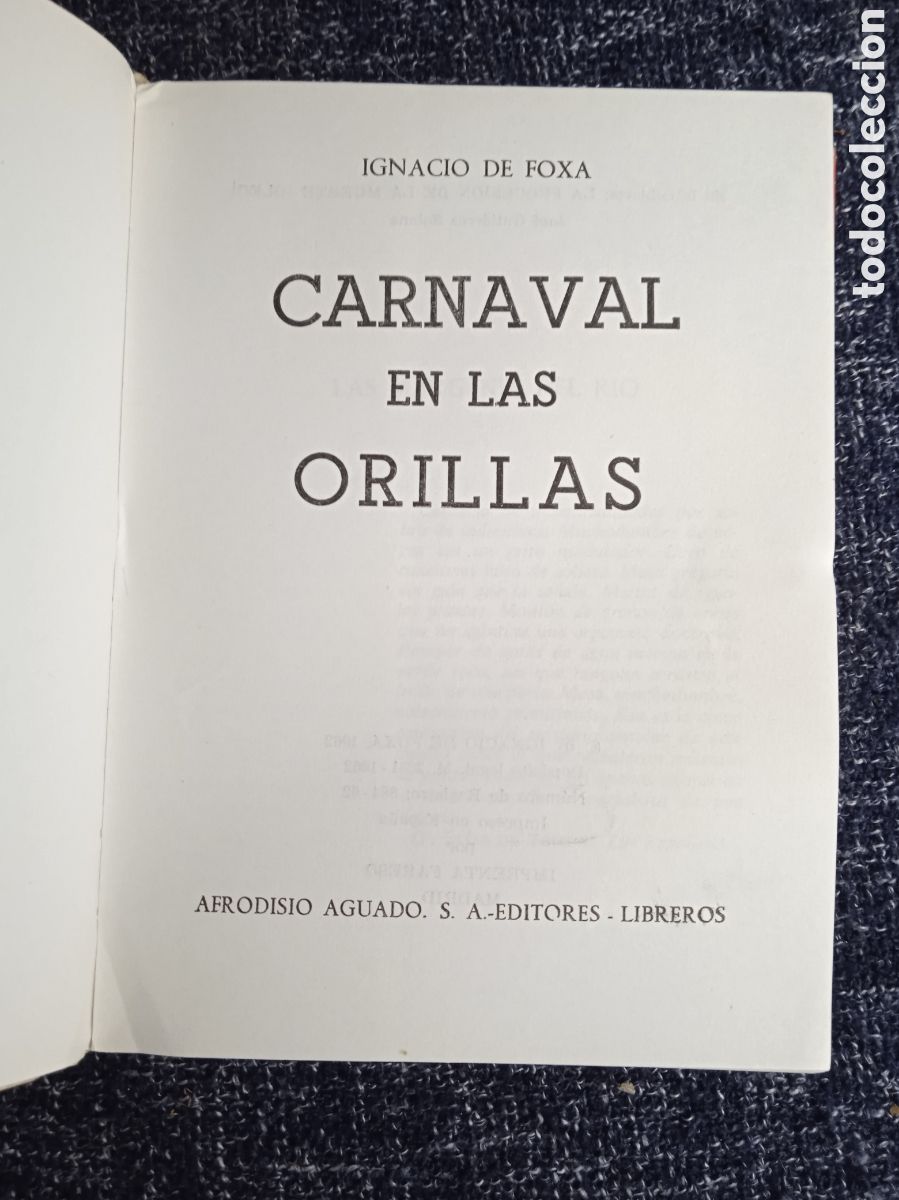 Libros de segunda mano: Carnaval en las orillas / Ignacio de Foxa - Foto 2