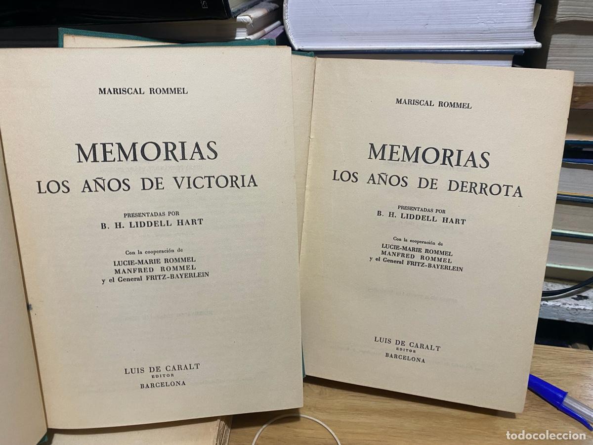 Libros de segunda mano: MEMORIAS LOS A&Ntilde;OS DE VICTORIA Y DERROTA, MARISCAL ROMMER, EDITOR LUIS DE CARALT