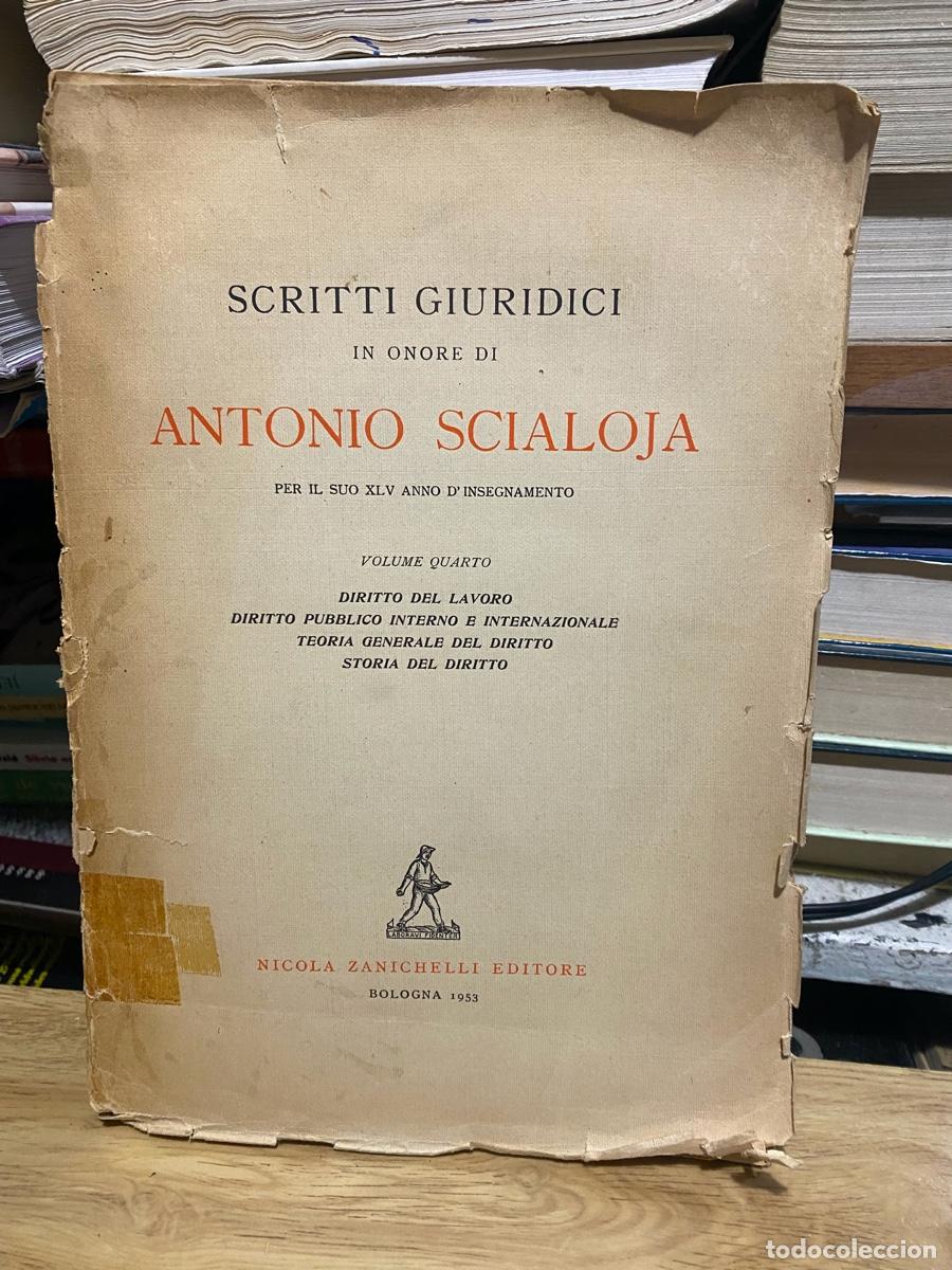 Libros de segunda mano: EN HONOR A ANTONIO SCIALOJA, VOLUMEN IV, EDT. BOLOGNA 1953