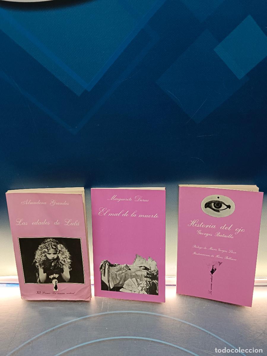 Libros de segunda mano: Lote 3 novelas eroticas, sonrisa vertical LAS EDADES DE LULU, EL MAL DE LA MUERTE, HISTORIA DEL OJO