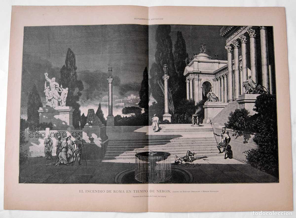 Livros em segunda m&atilde;o: Litograf&iacute;a de La Ilustraci&oacute;n Art&iacute;stica. El incendio de Roma en tiempos de Ner&oacute;n