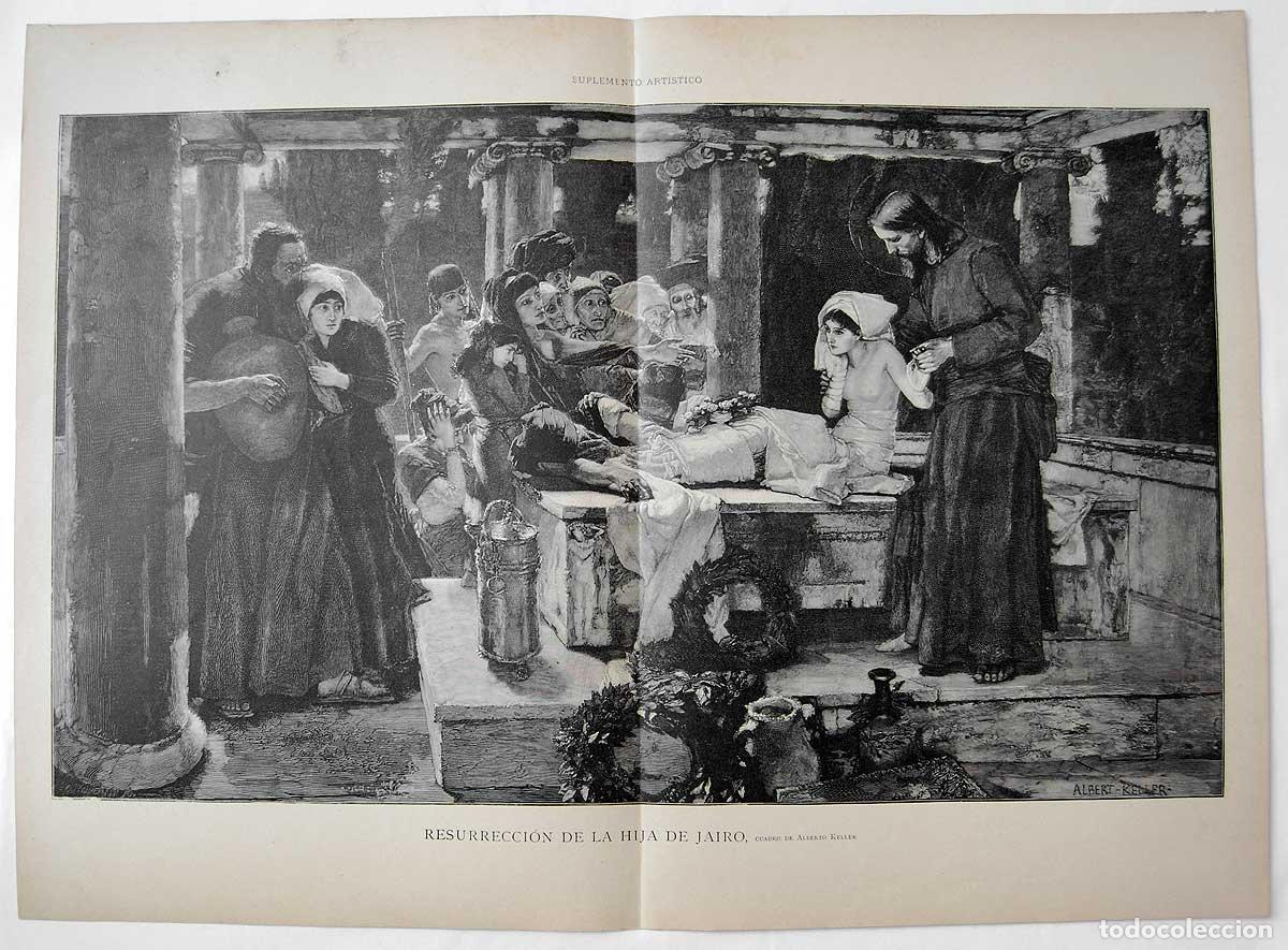 Libros de segunda mano: Litograf&iacute;a de La Ilustraci&oacute;n Art&iacute;stica. Resurrecci&oacute;n de la hija de Jairo
