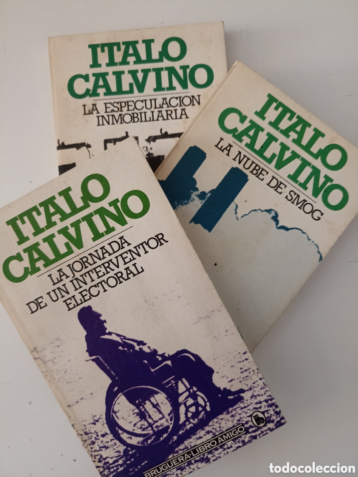 Libros de segunda mano: Lote 3 x Italo Calvino - Especulaci&oacute;n inmobiliaria, Nube de smog, La jornada de... (Bruguera 1981)