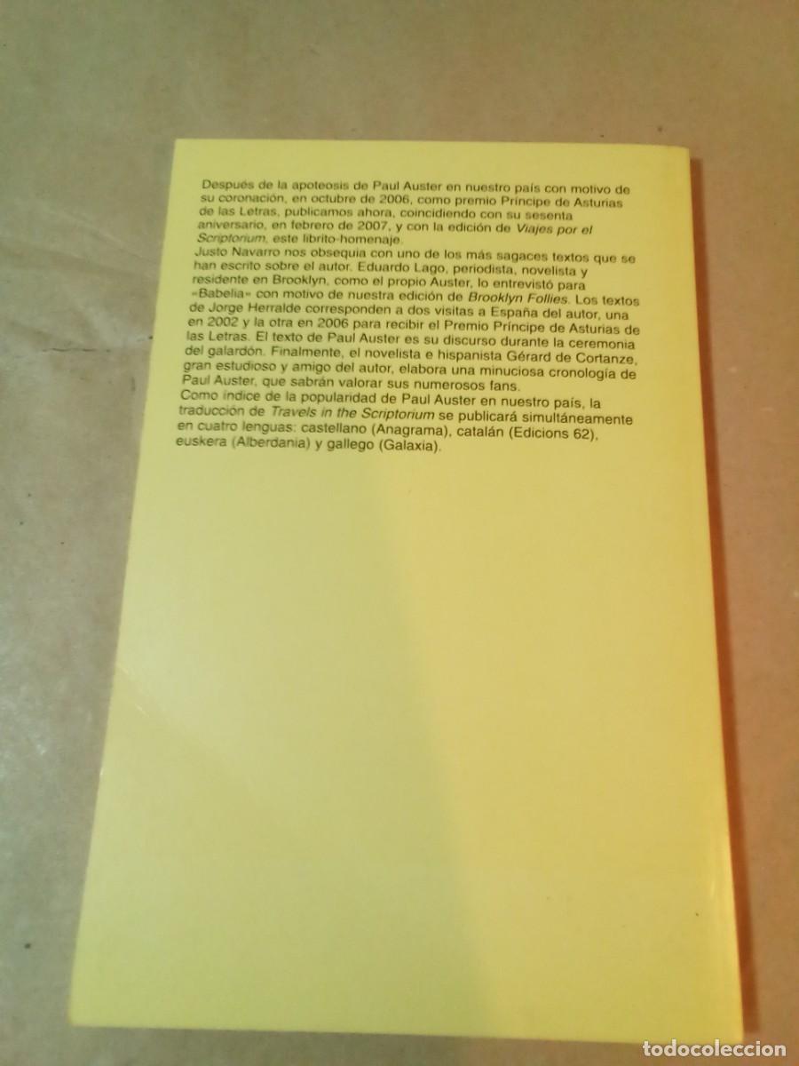 Libros de segunda mano: HOMENAJE A PAUL AUSTER DE JORGE HERRALDE - Foto 3