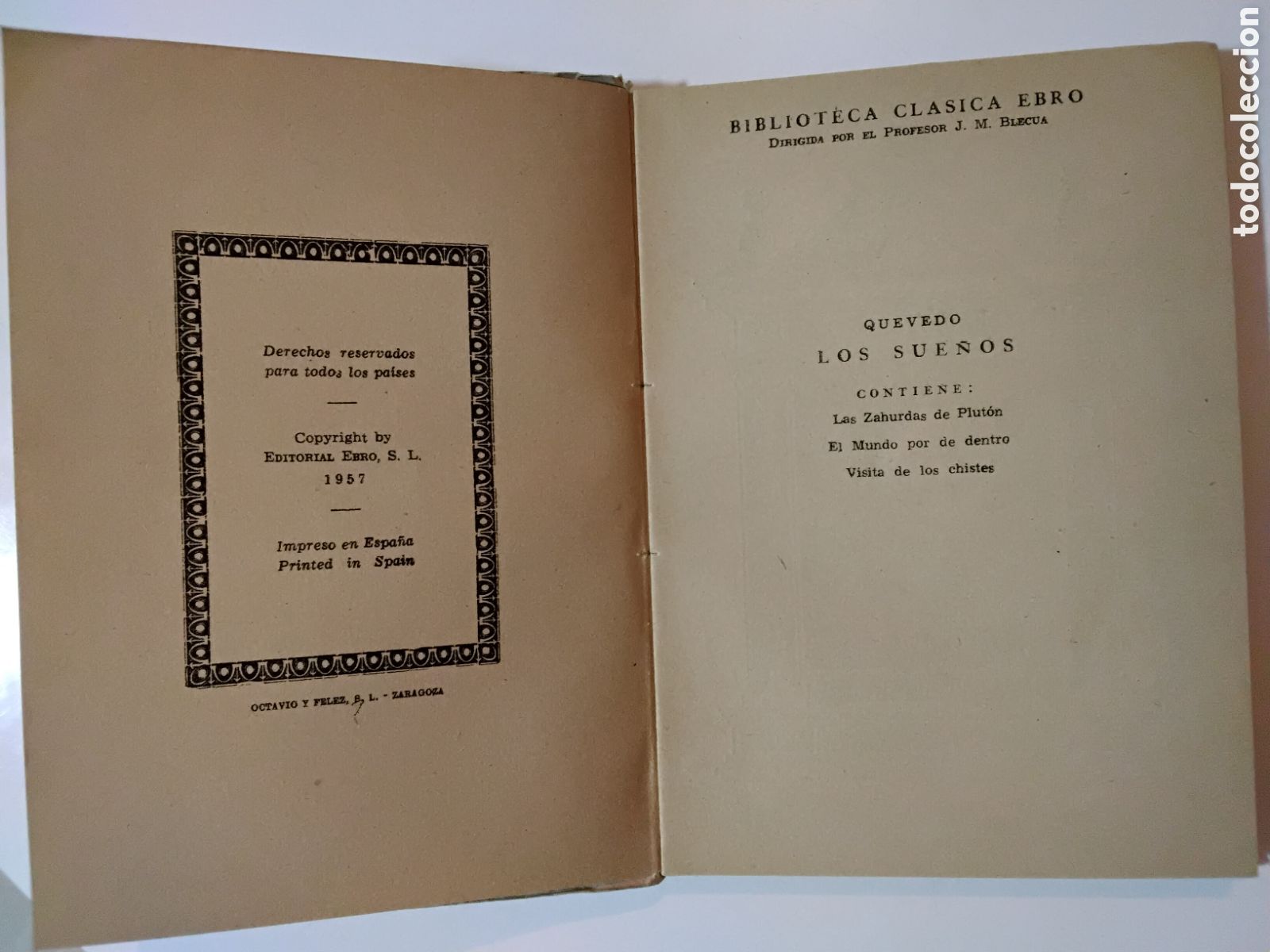Libros de segunda mano: Francisco de Quevedo - Los Sue&ntilde;os - Editorial Ebro - 1957 - Foto 3